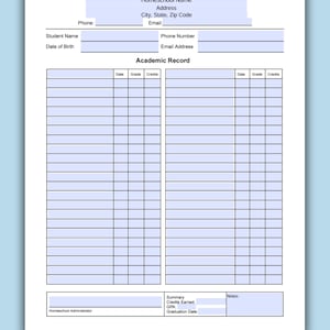 Middle School Homeschool Transcript, Junior High or High School ...