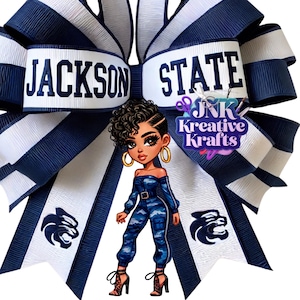Urban Chic Jackson State Hair Bow with Stylish Girl Character