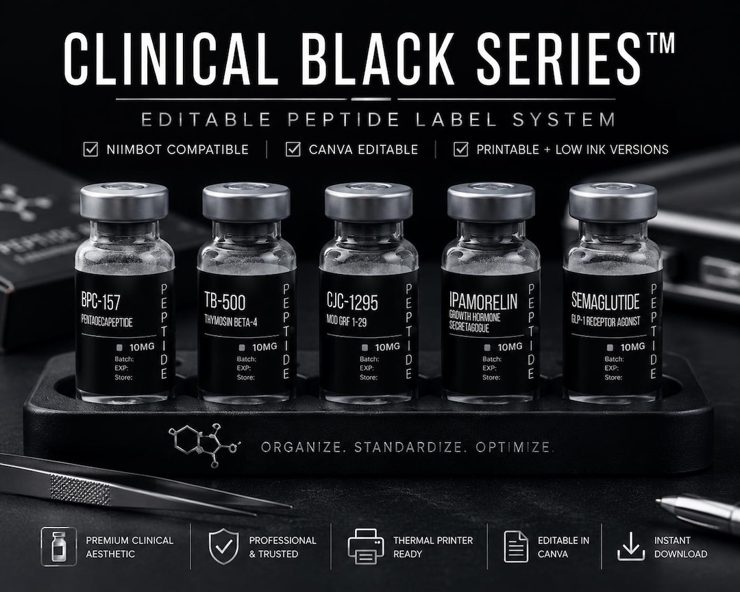 trusted bpc 157 Editable Peptide Label Template I Canva Peptide Vial Labels I Printable Research Bottle Stickers + Reference Cards + Inventory Tracker From BPC-157 to TB-500 Size:30 Capsules ghk cu hair serum