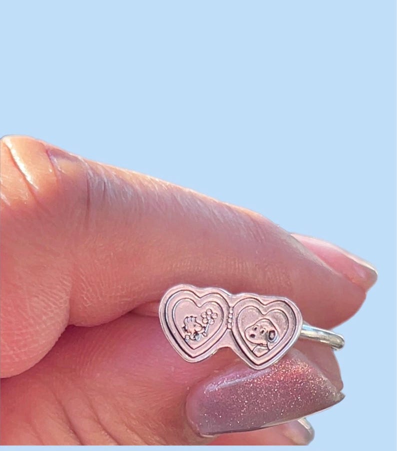 Locking Dog Rings Dog Heart Locket Ring in Sterling Silver - Etsy