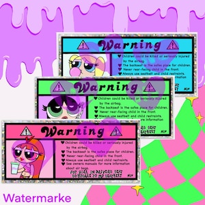 Powerpuff Car Warning Sticker