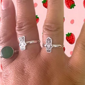 Anello fragola in argento sterling