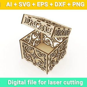 Box with patterns Spiral vector for CNC svg vector file, vector cut file, cnc, cnc file, cnc pattern