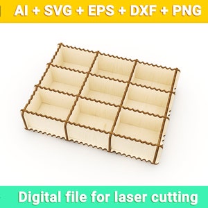 Organizer with cells vector for CNC svg vector file, vector cut file, cnc, cnc file, cnc pattern