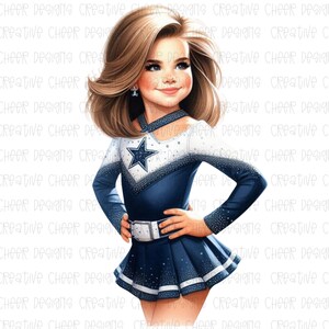 Blue Cowgirl Cheerleader Toddler Room Art Watercolor Print Future Texas Cheer leader Poster All American Cowboy Cheerleading Printable Gift