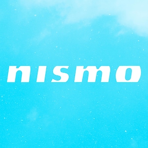 May include: The word "nismo" in white, bold, sans-serif font is centered on a light blue background with a cloudy texture. The overall design is simple and modern, with a focus on the text.