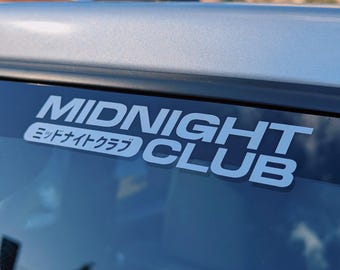 Midnight Club Sticker • Vinyl Decal Transfer Sticker, JDM, Japanese, Kanji