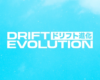 Drift Evolution Aufkleber • Vinyl Aufkleber Transferfolie, JDM, Japanisch, Kanji