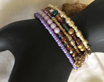 Memory Wire Beaded Bracelet