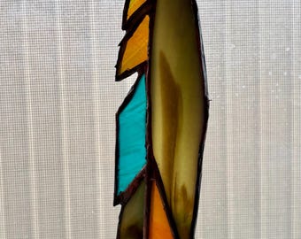 Stained glass feather