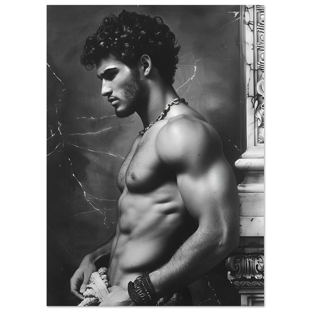 Gay Erotic Art Print Man in Loincloth, Guys in Style Poster, Print