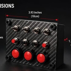 Simracing Button Box – 11 Function Switch, USB PC Sim Control for Flight/Racing Simulators image 5