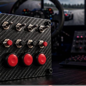 Simracing Button Box – 11 Function Switch, USB PC Sim Control for Flight/Racing Simulators