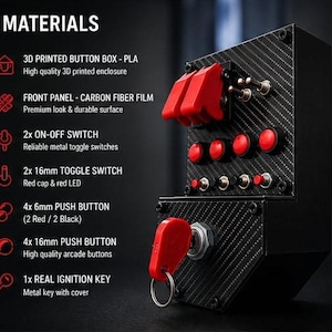 Simracing Button Box – 14 Function Switch, USB PC Sim Control for Flight/Racing Simulators image 3
