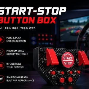 Simracing-knappbox – 11-funktionsbrytare, USB PC-simulatorkontroll för flyg-/racingsimulatorer bild 2