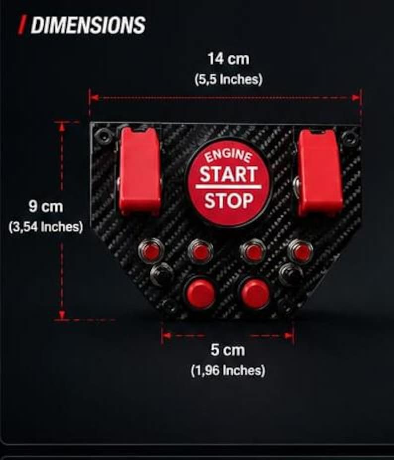 Simracing-knappbox – 11-funktionsbrytare, USB PC-simulatorkontroll för flyg-/racingsimulatorer bild 3