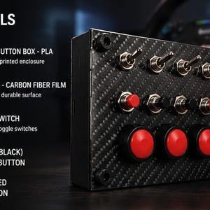 Simracing Button Box – 11 Function Switch, USB PC Sim Control for Flight/Racing Simulators image 4