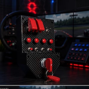Simracing Button Box – 14 Function Switch, USB PC Sim Control for Flight/Racing Simulators