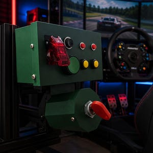 Simracing Button Box – 9 Function Switch, USB PC Sim Control for Flight/Racing Simulators