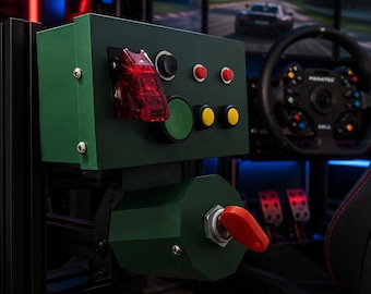 Simracing-knappbox – 9-funktionsbrytare, USB PC-simulatorkontroll för flyg-/racingsimulatorer