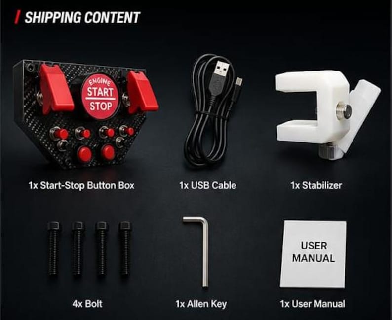 Simracing-knappbox – 11-funktionsbrytare, USB PC-simulatorkontroll för flyg-/racingsimulatorer bild 5