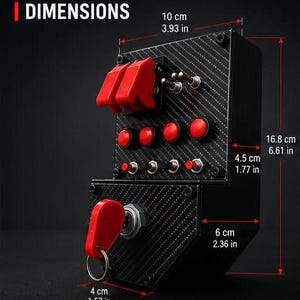 Simracing Button Box – 14 Function Switch, USB PC Sim Control for Flight/Racing Simulators image 4