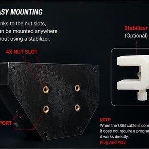 Simracing-knappbox – 11-funktionsbrytare, USB PC-simulatorkontroll för flyg-/racingsimulatorer bild 6