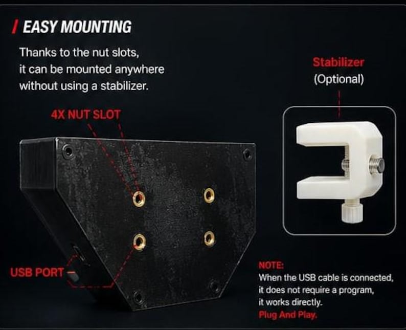 Simracing-knappbox – 11-funktionsbrytare, USB PC-simulatorkontroll för flyg-/racingsimulatorer bild 6