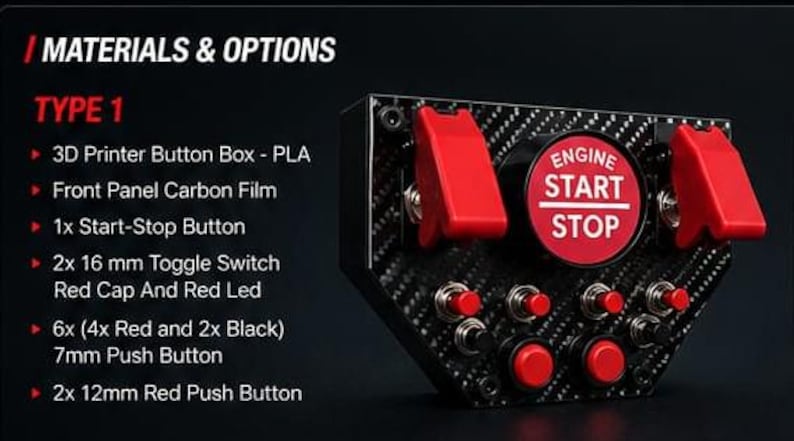 Simracing-knappbox – 11-funktionsbrytare, USB PC-simulatorkontroll för flyg-/racingsimulatorer bild 4