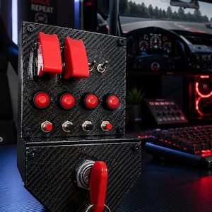 Simracing Button Box – 14 Function Switch, USB PC Sim Control for Flight/Racing Simulators image 2