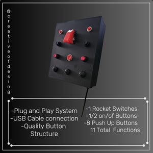 PC Button Box and stabilizer 10 function switch and push. Simracing TruckSim. -Flight Sim. -Racing Sim. Etc.. All simulators.