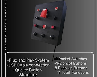 PC Button Box and stabilizer 10 function switch and push. Simracing TruckSim. -Flight Sim. -Racing Sim. Etc.. All simulators.
