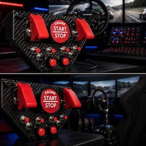 Simracing Button Box – 11 Function Switch, USB PC Sim Control for Flight/Racing Simulators