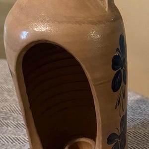 1990  Vintage Williamsburg Pottery Jug Shaped Candle Holder