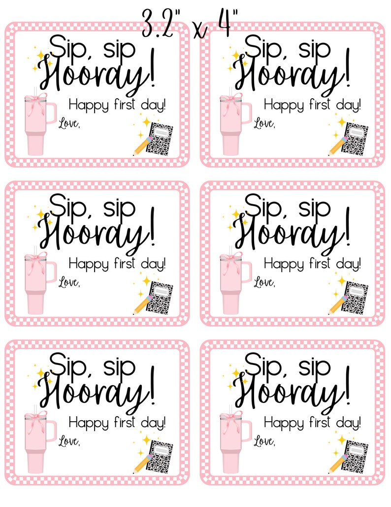 Sip, Sip Hooray Happy First Day Printable | Back to School | Back to ...
