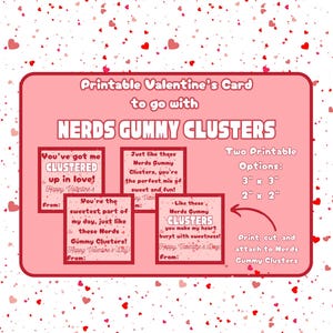 NERDS GUMMY CLUSTERS Valentine's Cards | Printable | Instant Download