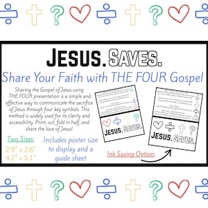 THE FOUR Gospel Printable | Gospel Sharing Tool | Christian Evangelism Resource | Instant Download | Multiple Printing Options