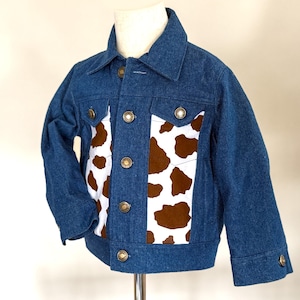 Kids&#39; Denim Jacket with Cow Print Size 3