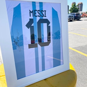 Framed and Signed Lionel Messi Argentina Jersey - Premium 40x50 cm Display