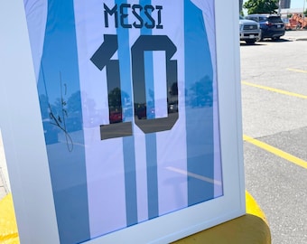 Framed and Signed Lionel Messi Argentina Jersey - Premium 40x50 cm Display