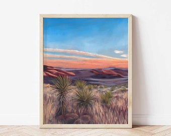 The Enchanting Sunrise Left Landscape Giclée Print | Landscape | Fine Art Print Desert | Vertical Print | Landscape Painting | Wall Art