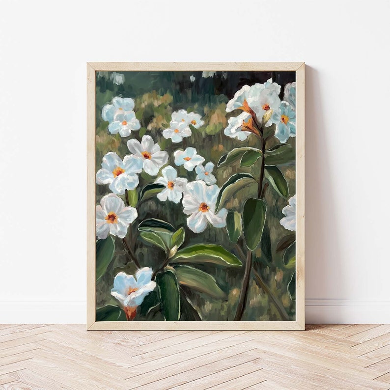 Her Steady Presence Landscape Giclée Print Abstract Landscape Fine Art Print Flower Vertical Print Landscape Painting Wall Art image 1