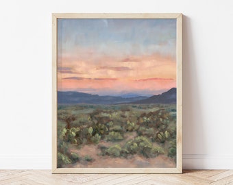 At First Light Landscape Giclée Print | Abstract Landscape | Fine Art Print Desert | Vertical Print | Landscape Painting | Wall Art