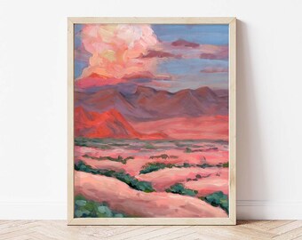 Clouds on Fire Landscape Giclée Print | Abstract Landscape | Fine Art Print Sky | Vertical Print | Landscape Painting | Wall Art