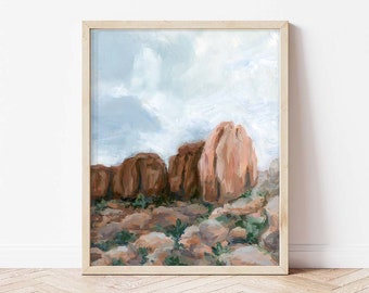 Bryce Thompson Arboretum Landscape Giclée Print | Desert Painting | Fine Art Print Desert | Vertical Print | Landscape Painting | Wall Art