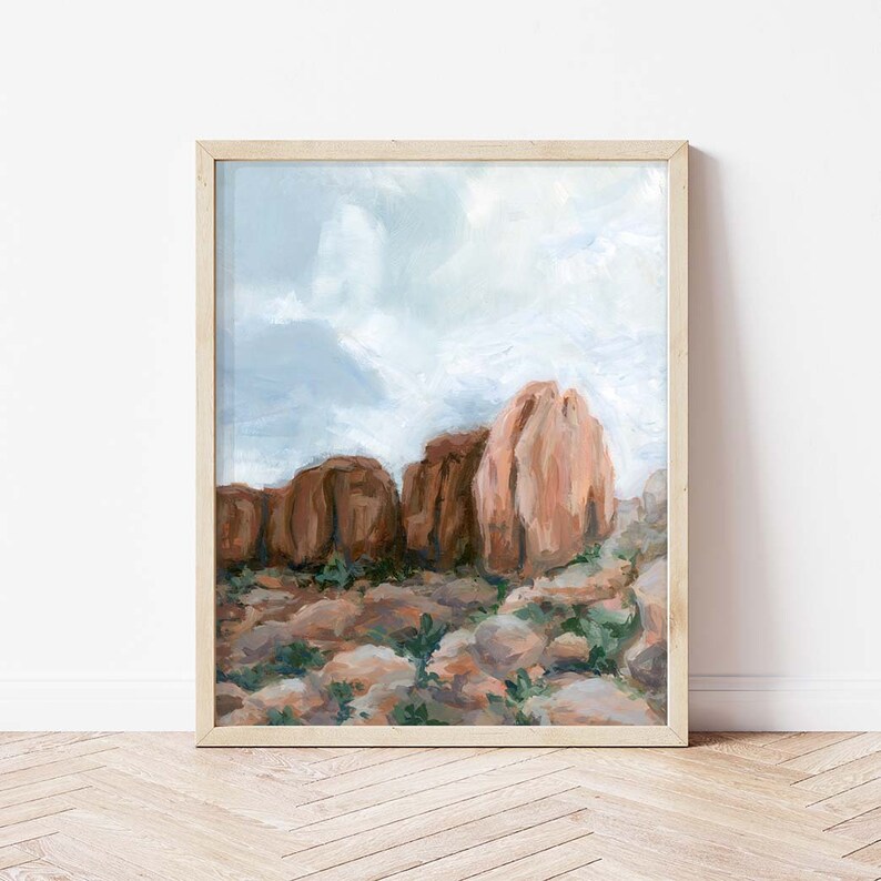 Bryce Thompson Arboretum Landscape Giclée Print Desert Painting Fine Art Print Desert Vertical Print Landscape Painting Wall Art image 1