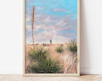 The Loner Landscape Giclée Print | Sunrise Landscape | Fine Art Print Desert | Vertical Print | Landscape Painting | Wall Art