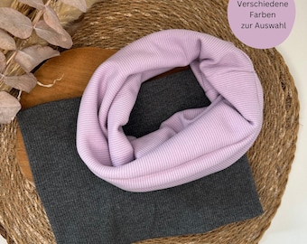 Loopschal Kinder aus Rippjersey – weicher Schlauchschal für Mädchen und Jungen – viele Farben – handgemacht