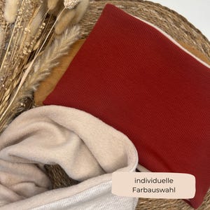 Gefütterter Loopschal Kinder aus Rippjersey und Baumwollfleece – weicher Schlauchschal für Mädchen und Jungen – viele Muster – handgemacht