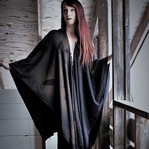 Long Murder of Crows Robe Jacket Ritual Witch Black Outerwear